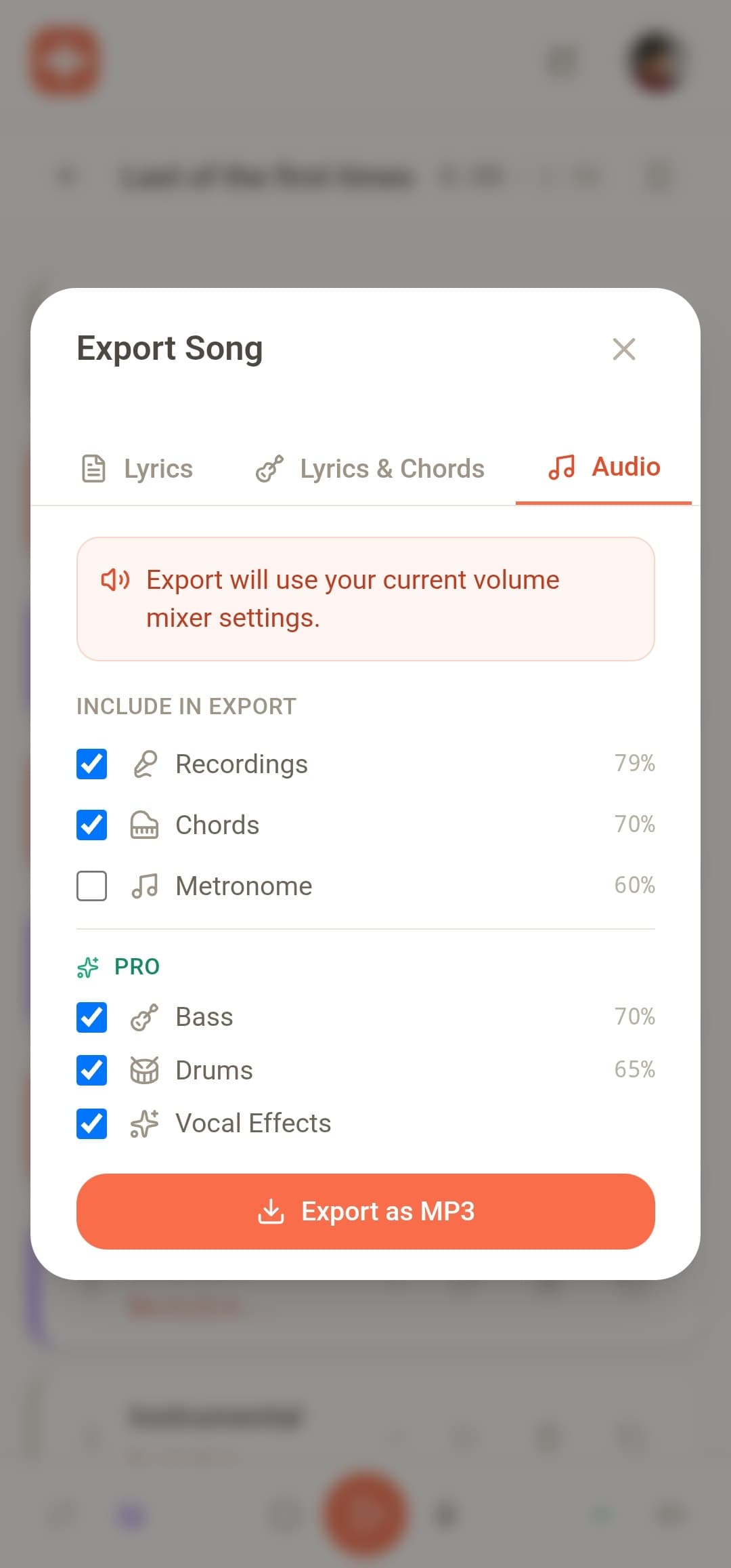 Export your song