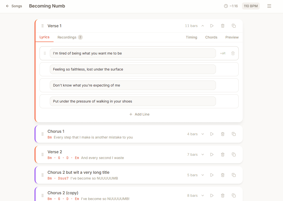 Melodoodle lyrics editor